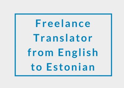 Freelance Translator (from English to Estonian)