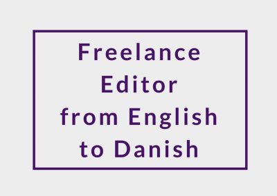 Freelance Editor from English to Danish