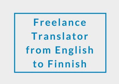 Freelance Translator from English to Finnish