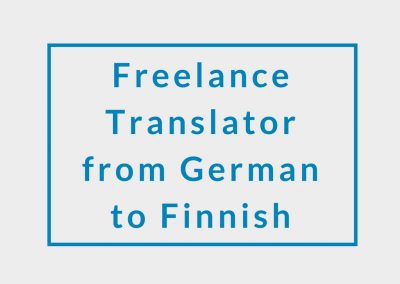 Freelance Translator from German to Finnish