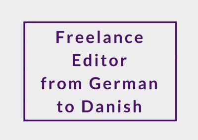 Freelance Editor from German to Danish