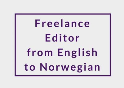 Freelance Editor from English to Norwegian