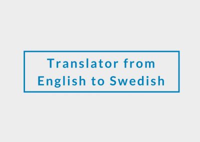 Freelance Translator from English to Swedish